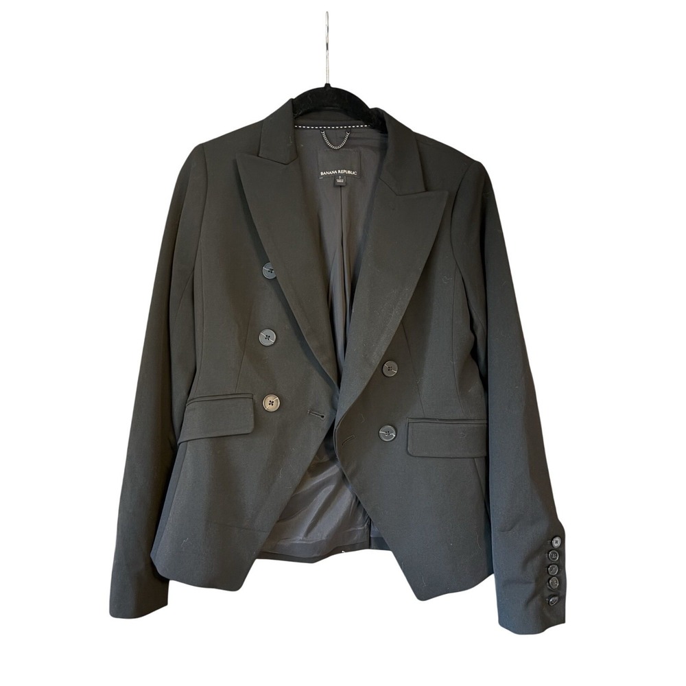 Banana Republic Womens Suit Coat Blazer Black Size 2